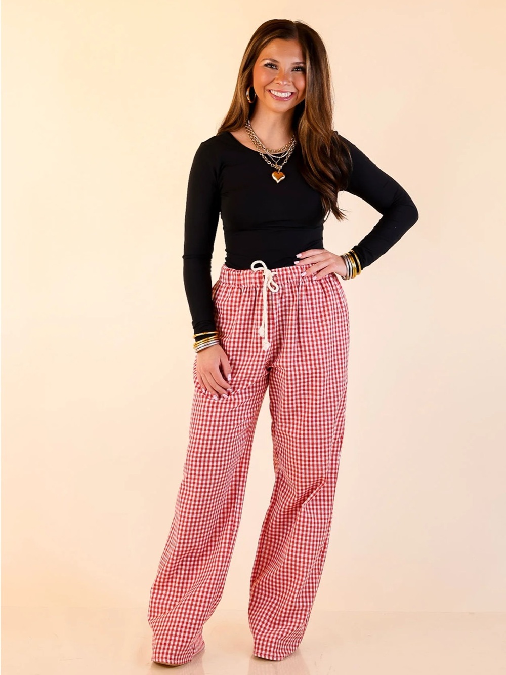 SIMPLY SOUTHERN | NATURALLY COOL GINGHAM CHECKERED PRINT BOXER PANTS XL